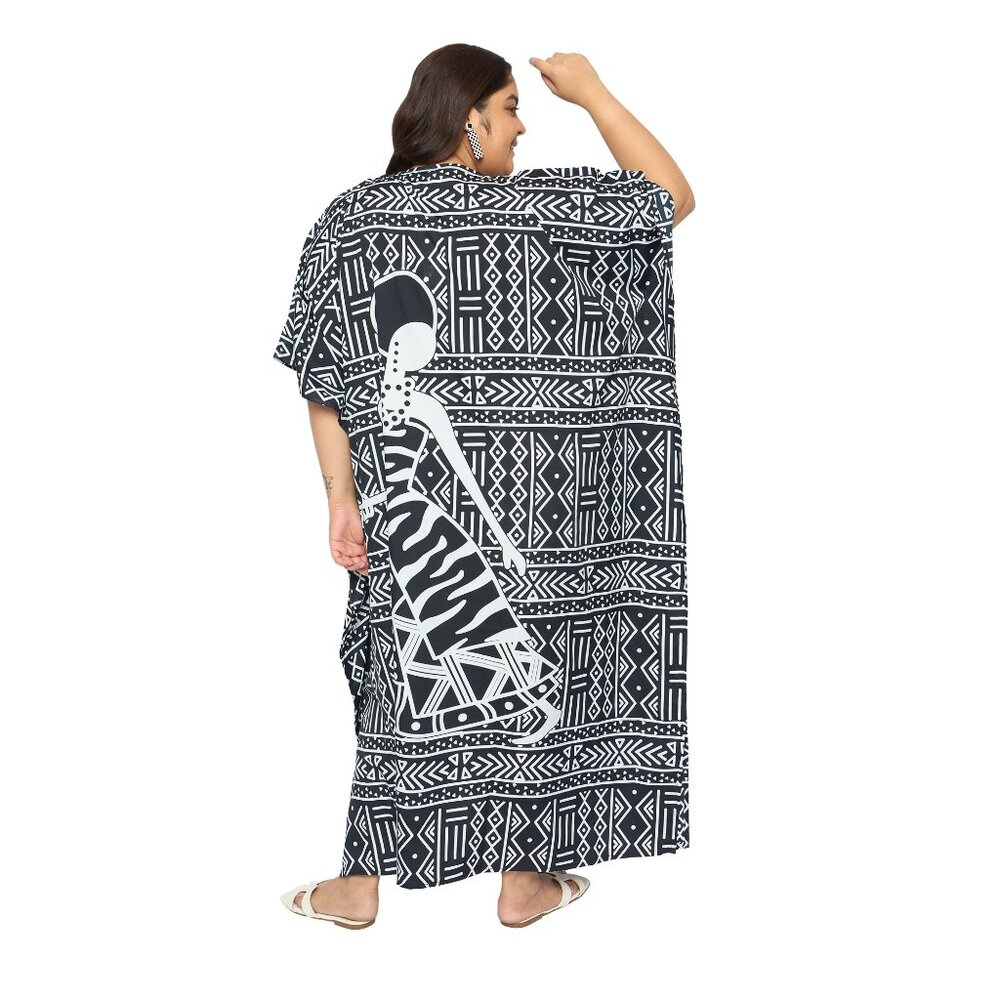 Gypsie Blu Women Polyester Caftan Dress Stylish Maxi Moo Moos Dresses for Party - Picture 7 of 8